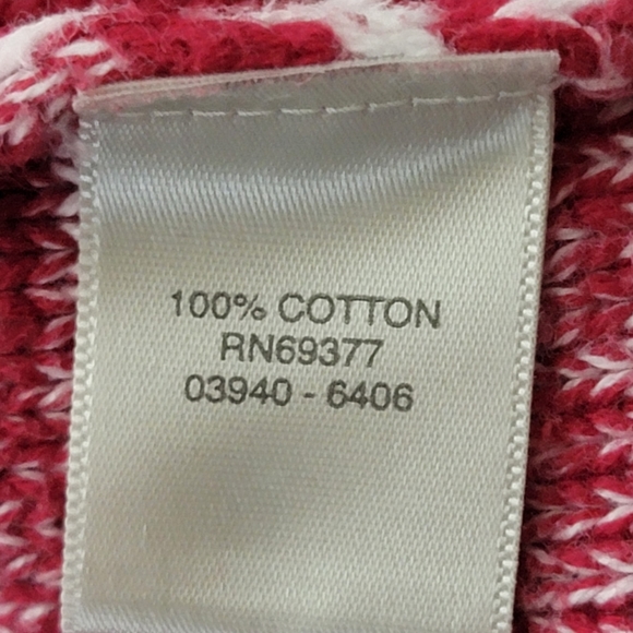 Christopher & Banks button closure scoop neck red white cardigan size large - Picture 6 of 7